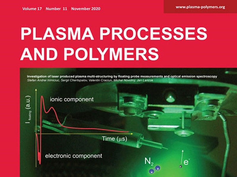 Cercetarea din INFLPR pe coperta Plasma Processes and Polymers